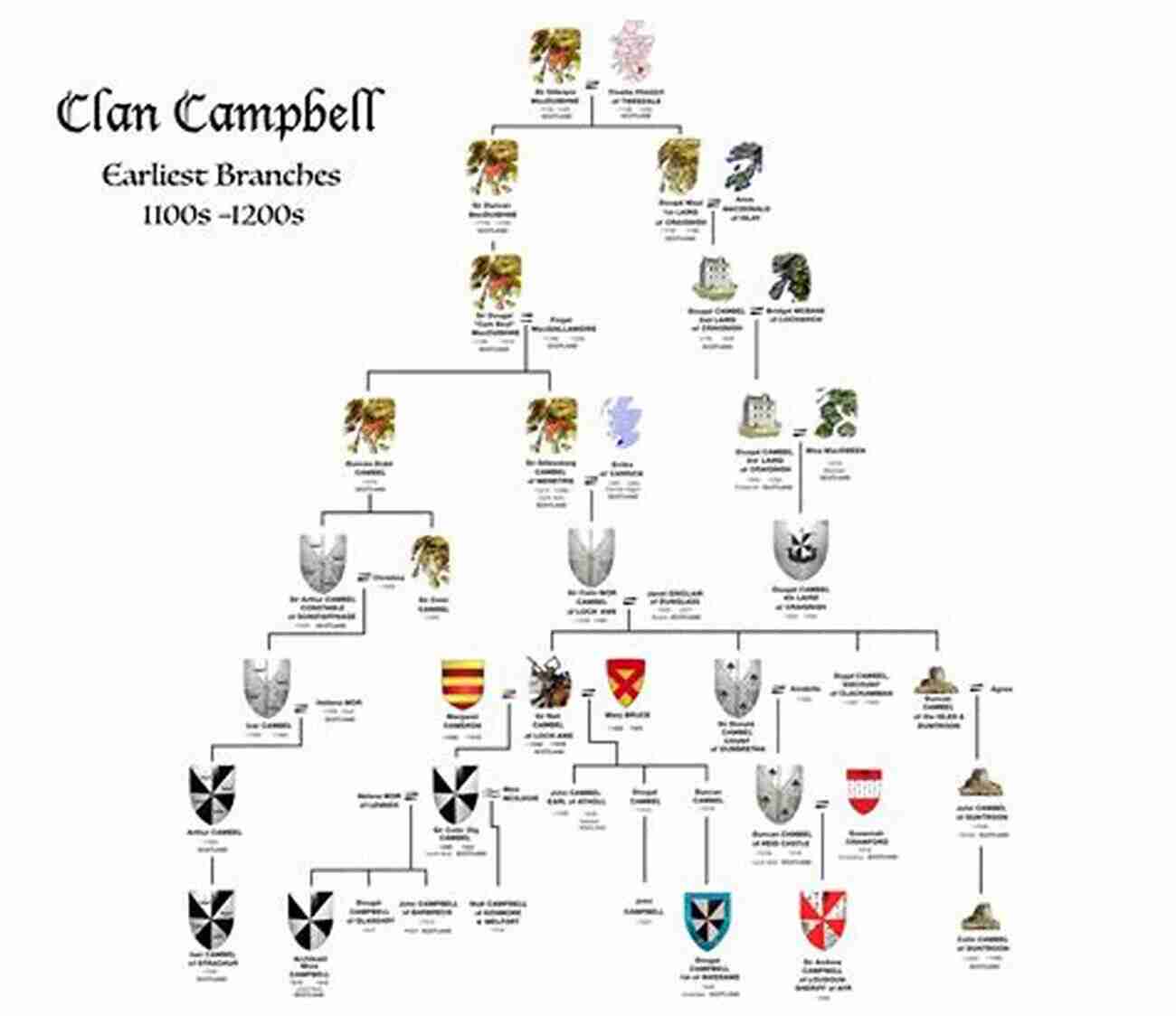 A Detailed Illustration Of The Campbell Family Tree History Of The Campbell Family