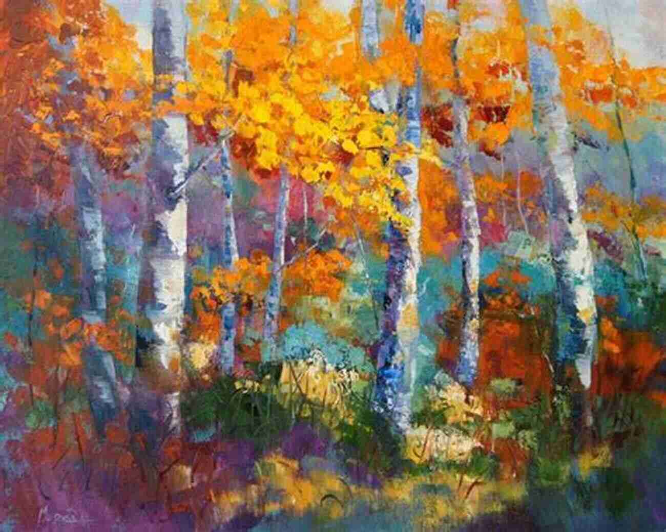 Almost Autumn Rosie Hedger A Mystical Forest With Tall Trees Covered In Colorful Leaves Almost Autumn Rosie Hedger