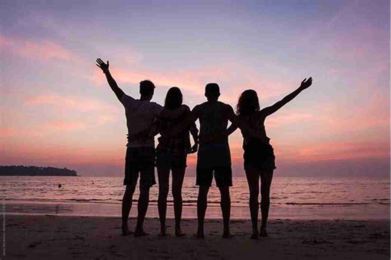 Group Of Friends Watching Sunset Together At The End Of The Day: Edition