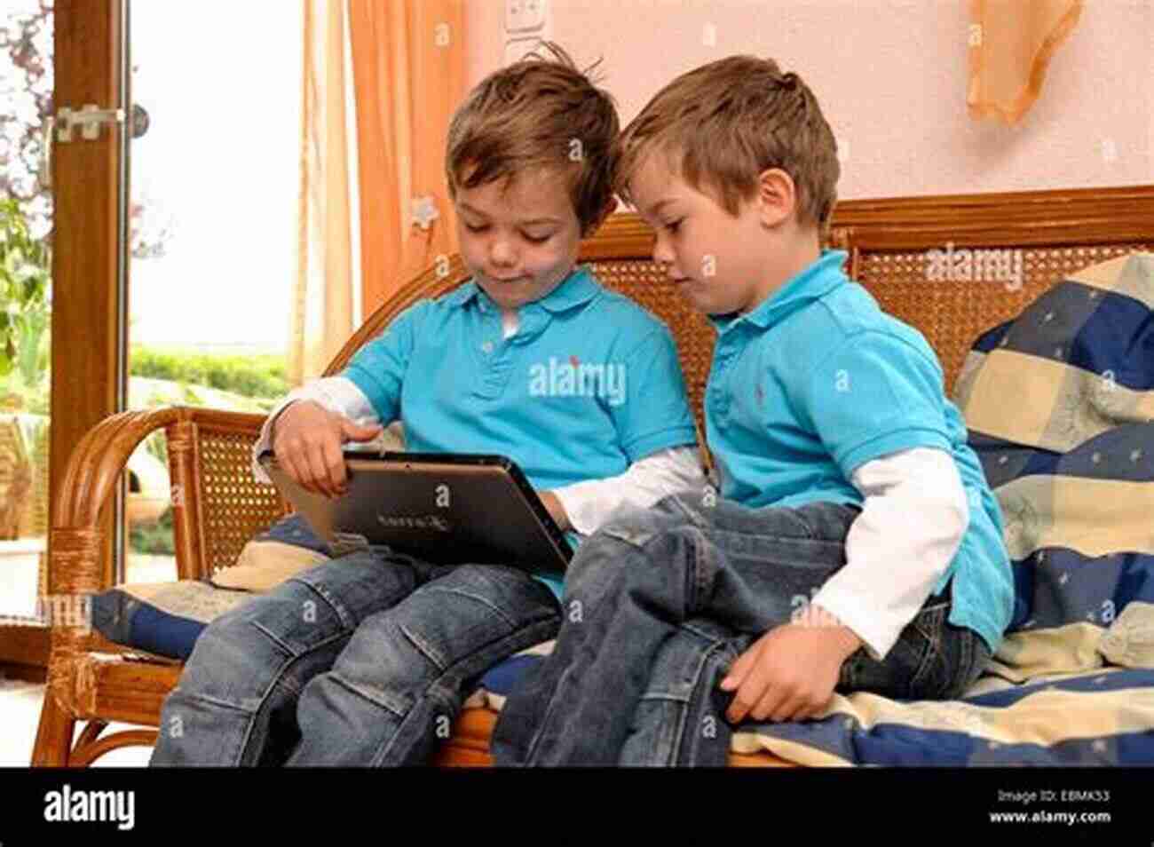 Happy Twins Playing Together In A Spacious Living Room A Contented House With Twins