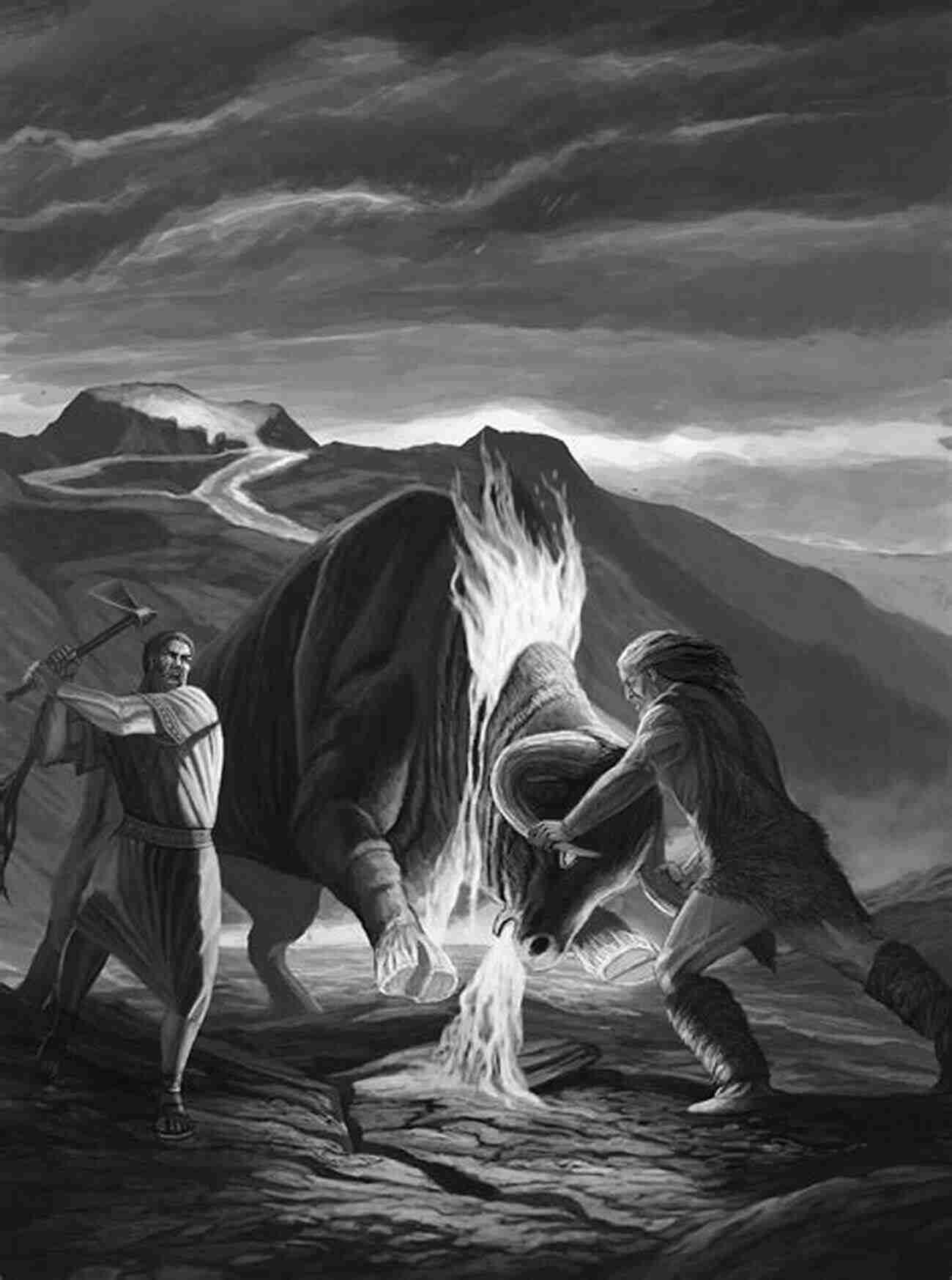 Illustration Of Enkidu And Gilgamesh Battling A Mythical Creature The Mythology Of Babylonia And Assyria: Study On Folklore Legends Of Ancient Mesopotamia