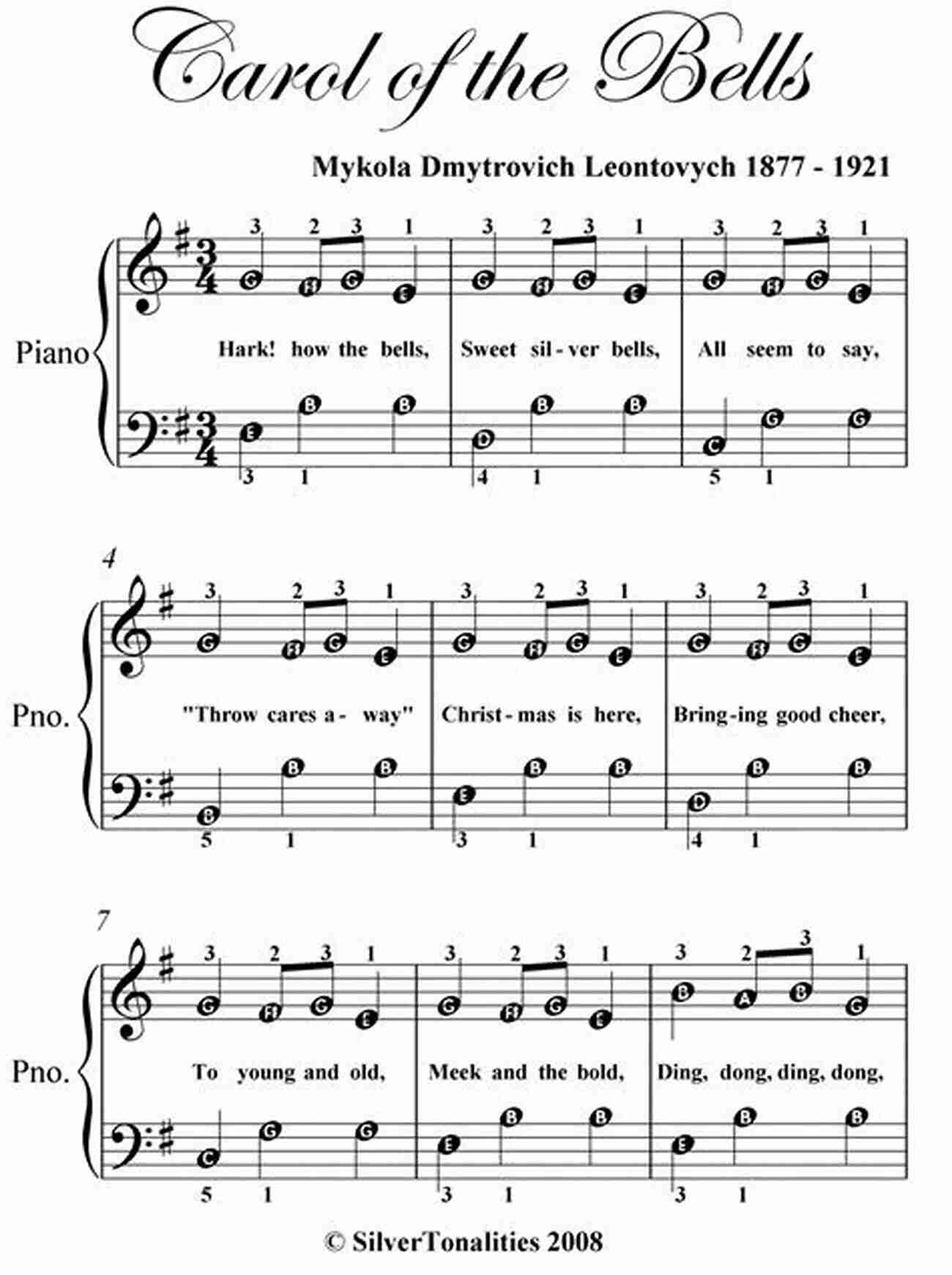 Image Of Carol Of The Bells Sheet Music 20 Christmas Carols For Solo Trumpet 1: Easy Christmas Sheet Music For Beginners