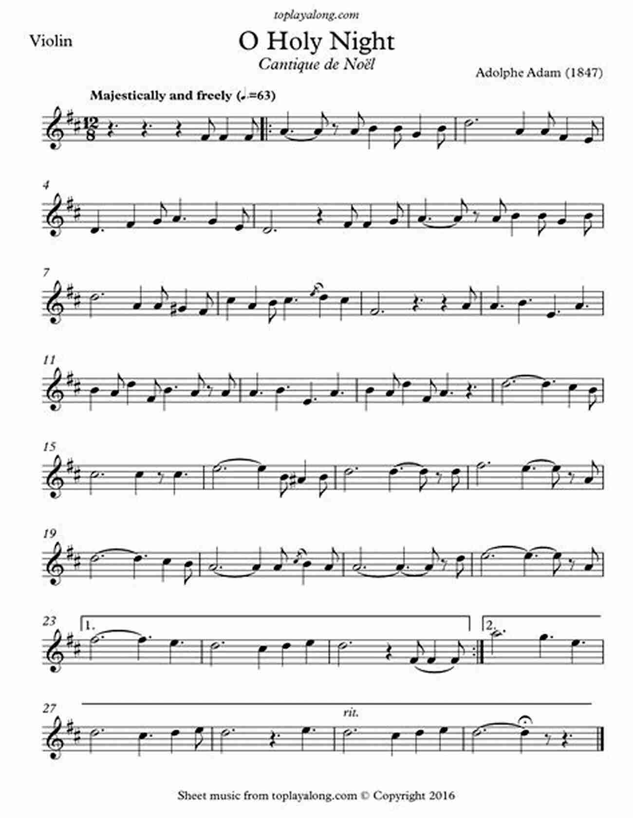 Image Of O Holy Night (Cantique De Noël) Sheet Music 20 Christmas Carols For Solo Trumpet 1: Easy Christmas Sheet Music For Beginners