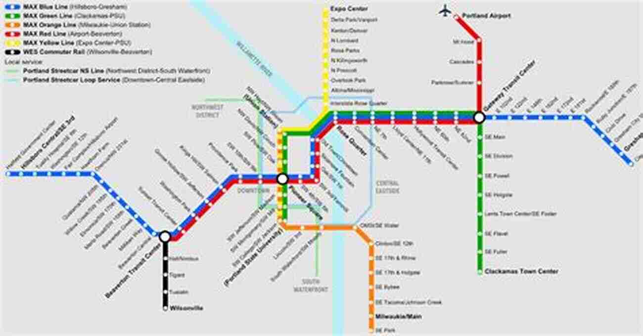 Moda Center Portland Light Rail Train Business Directory Travel Guide Green Yellow Orange Lines (2017)