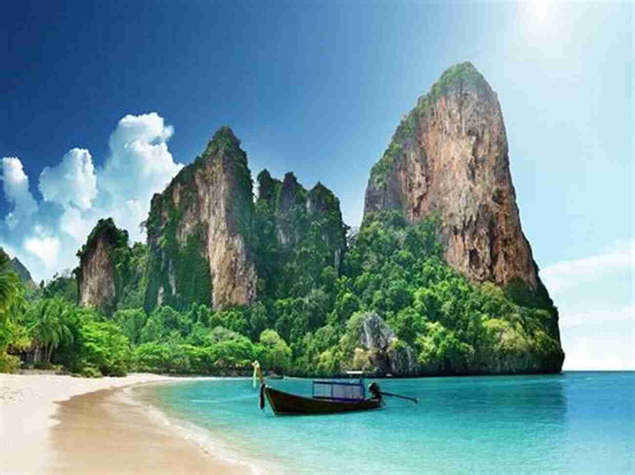 Railay Beach Paradise Found With White Sandy Beaches, Turquoise Waters, And Breathtaking Limestone Cliffs. Unwind In Thailand's Natural Wonder! Amazing Thailand: Photo For Tourist