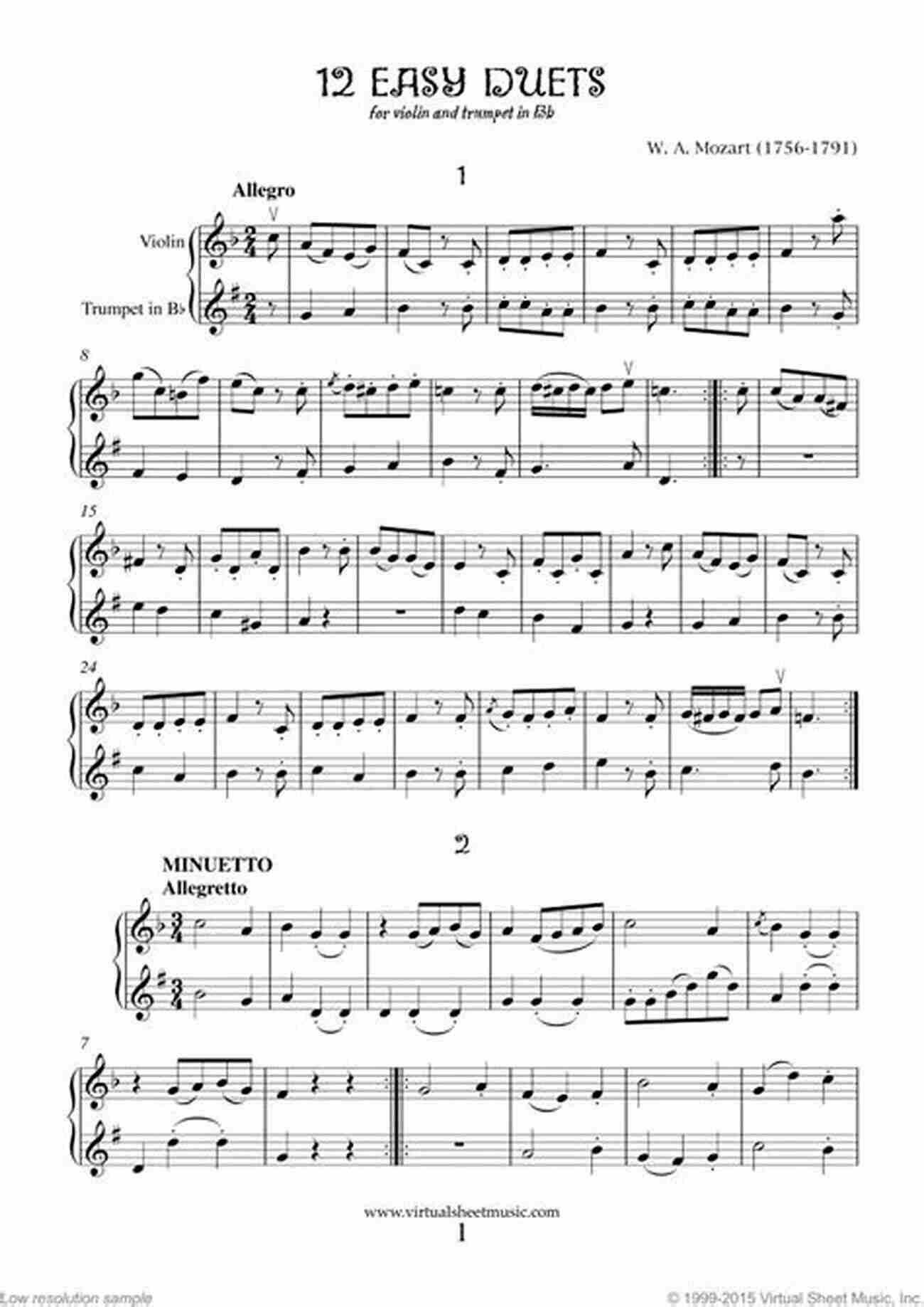 Serenade In D Major Trumpet/Piano Duets Sheet Music Easy Sheet Music For Trumpet With Trumpet Piano Duets 2: Ten Easy Pieces For Solo Trumpet Trumpet/Piano Duets