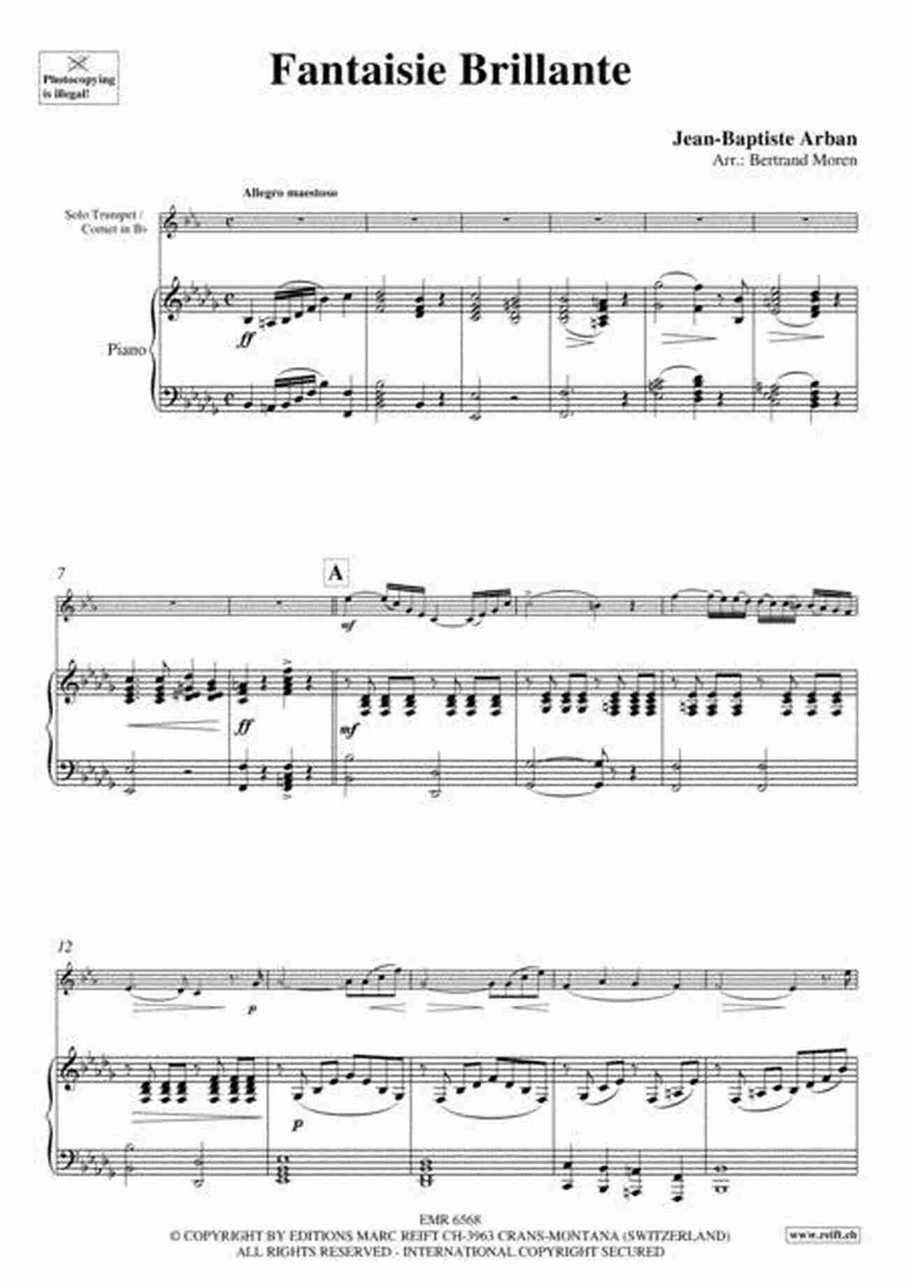 Sheet Music For Fantaisie Brillante Sheet Music Solos For Cornet 1: 20 Elementary/Intermediate Cornet Sheet Music Pieces