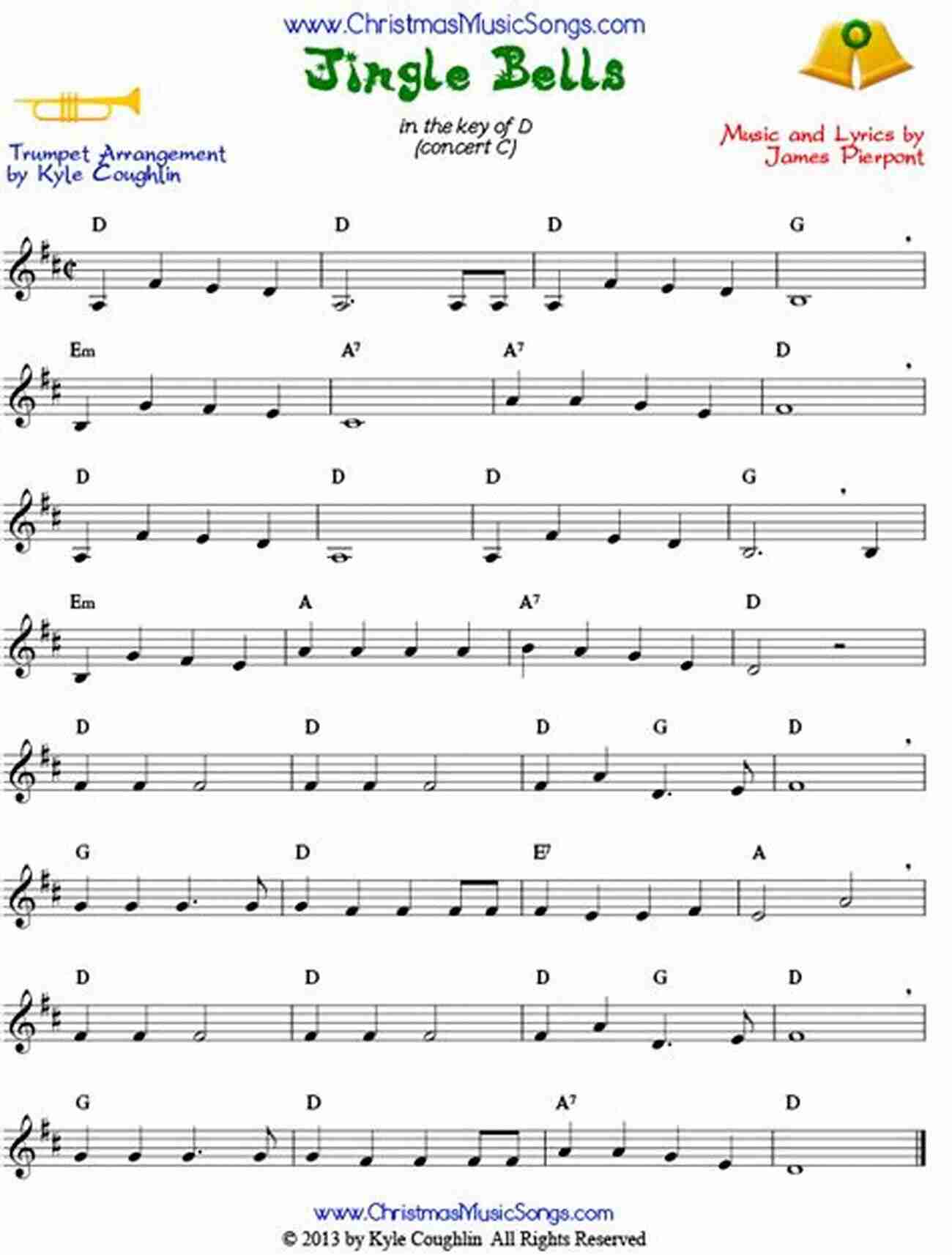 Sheet Music For Jingle Bells Easy Christmas Carols For Beginners Trumpet 20 Easy Christmas Carols For Beginners Trumpet 1