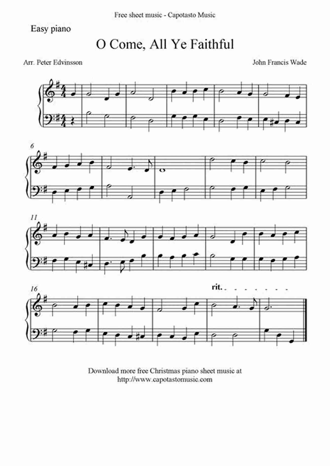 Sheet Music For O Come, All Ye Faithful Easy Christmas Carols For Beginners Trumpet 20 Easy Christmas Carols For Beginners Trumpet 1