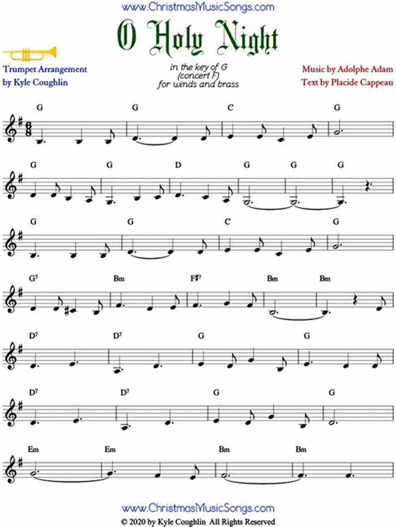 Sheet Music For O Holy Night Easy Christmas Carols For Beginners Trumpet 20 Easy Christmas Carols For Beginners Trumpet 1