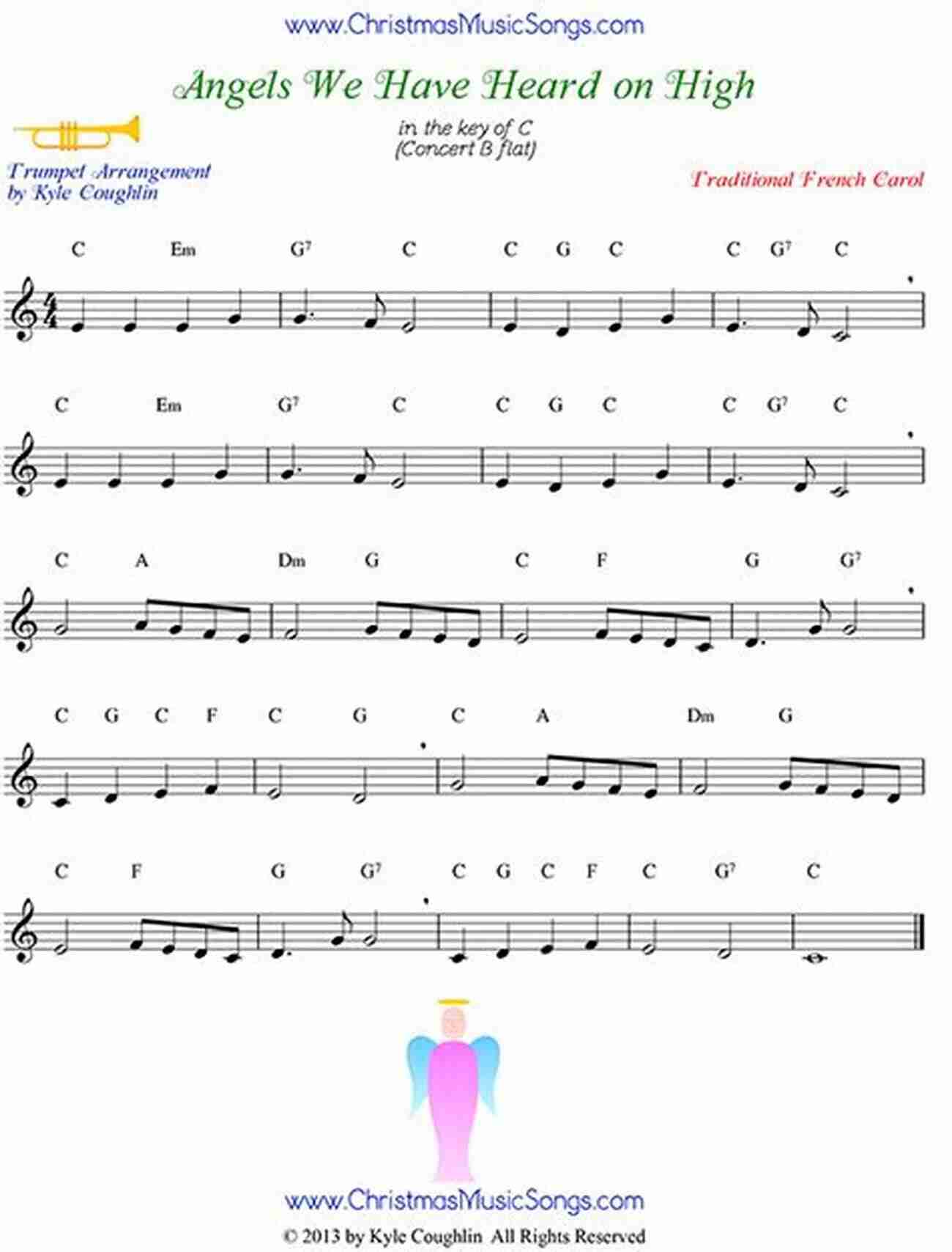 Sheet Music Of Angels We Have Heard On High For Trumpet And Piano Christmas Carols For Trumpet With Piano Accompaniment Sheet Music 2: 10 Easy Christmas Carols For Solo Trumpet And Trumpet/Piano Duets