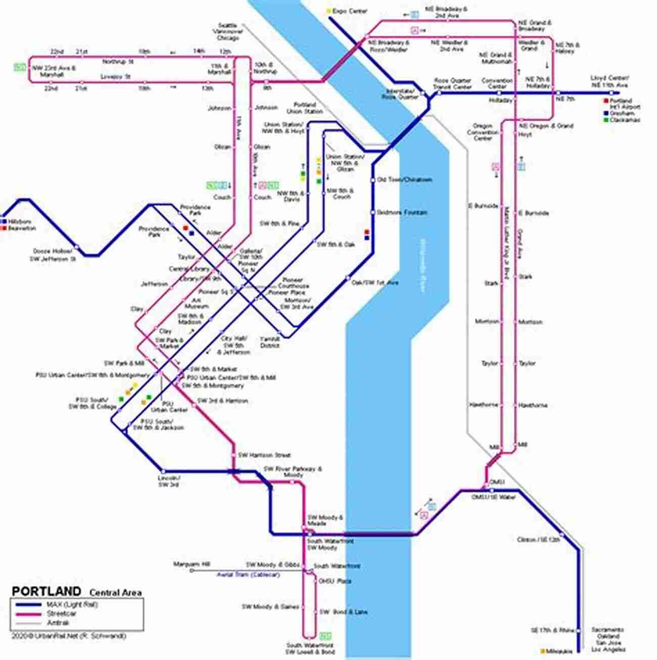 South Waterfront District Portland Light Rail Train Business Directory Travel Guide Green Yellow Orange Lines (2017)