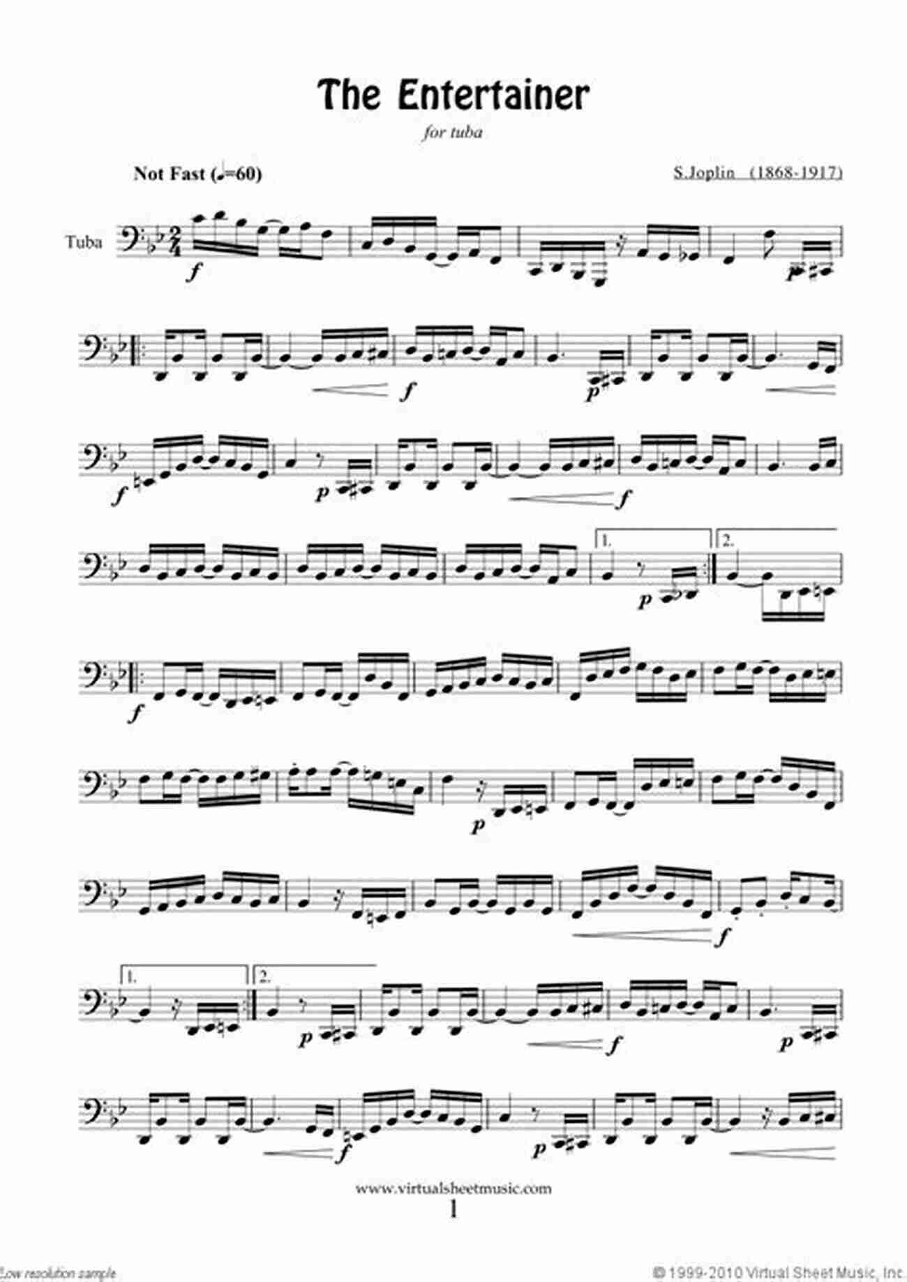 Sheet Music Solos For Tuba Sheet Music Solos For Tuba 1: 20 Elementary/Intermediate Tuba Sheet Music Pieces