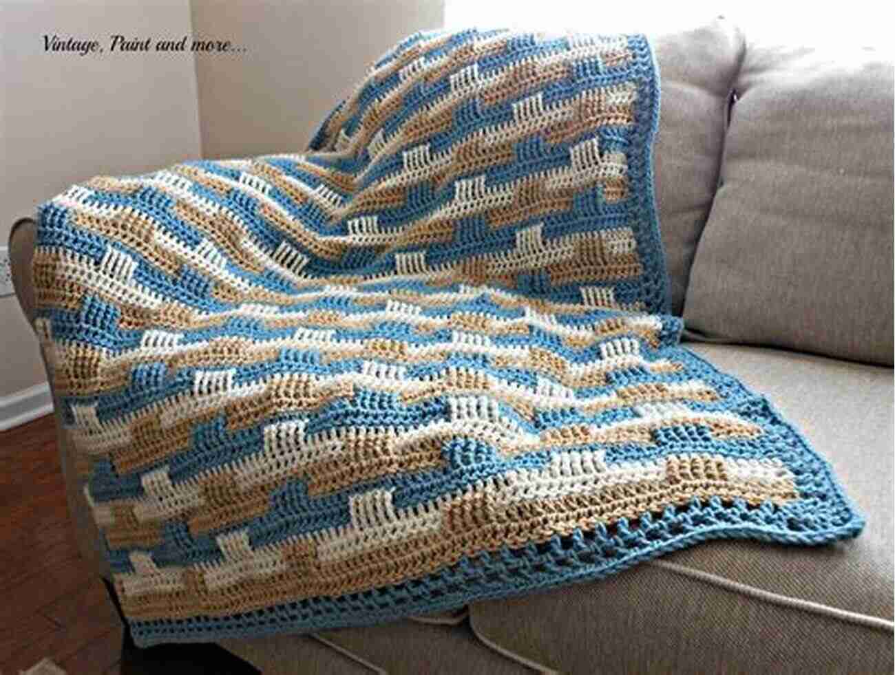 Stylish And Eye Catching Chevron Afghan Draped Over A Bed Our Best Afghans A To Z