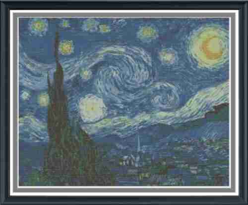 Starry Night Counted Cross Stitch Pattern